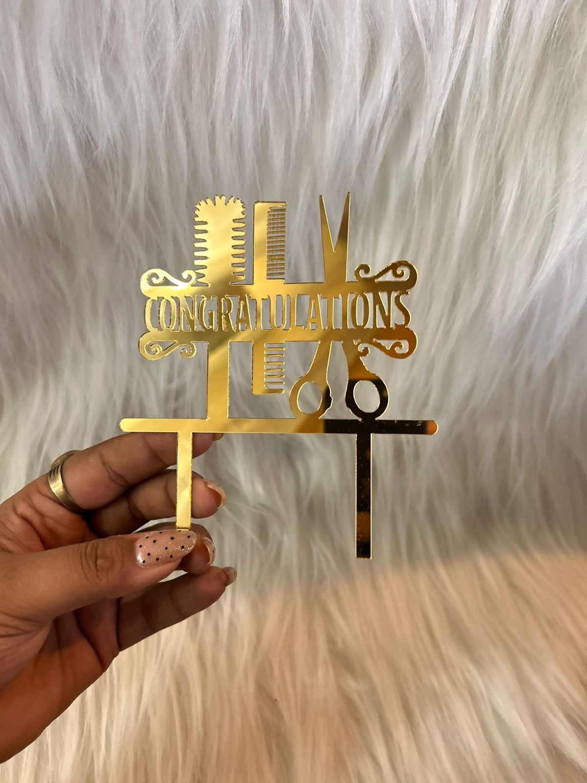 Mundan Ceremony Cake Topper - Gold Acrylic
