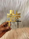 Mundan Ceremony Cake Topper - Gold Acrylic