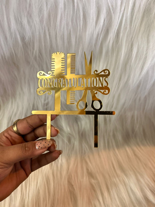 Mundan Ceremony Cake Topper - Gold Acrylic