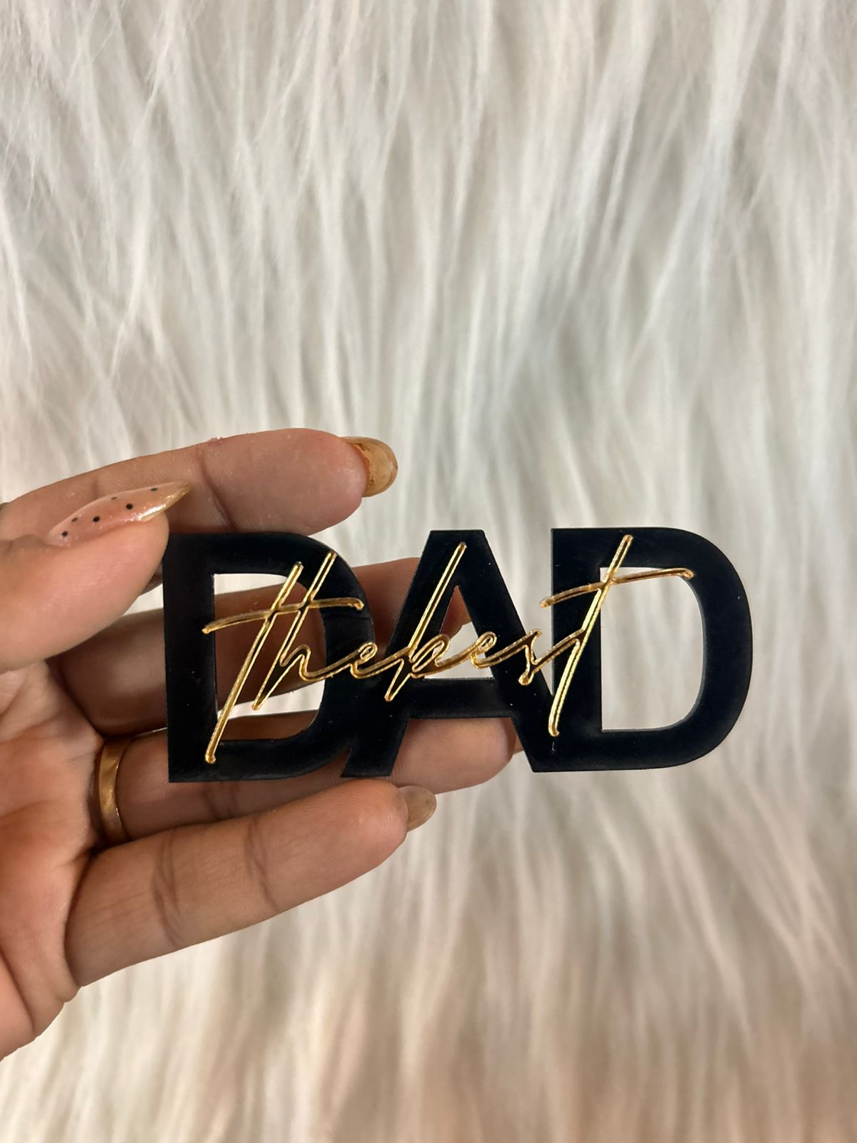 The Best Dad Cake Topper - Dual Tone Acrylic
