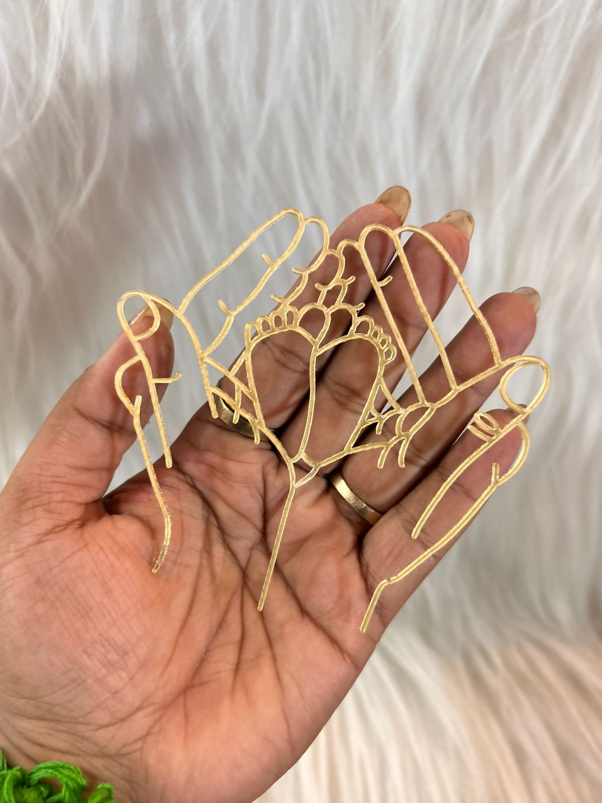 Baby Blessing Cake Topper - Gold Acrylic