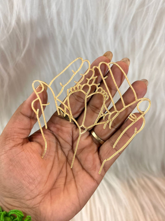Baby Blessing Cake Topper - Gold Acrylic
