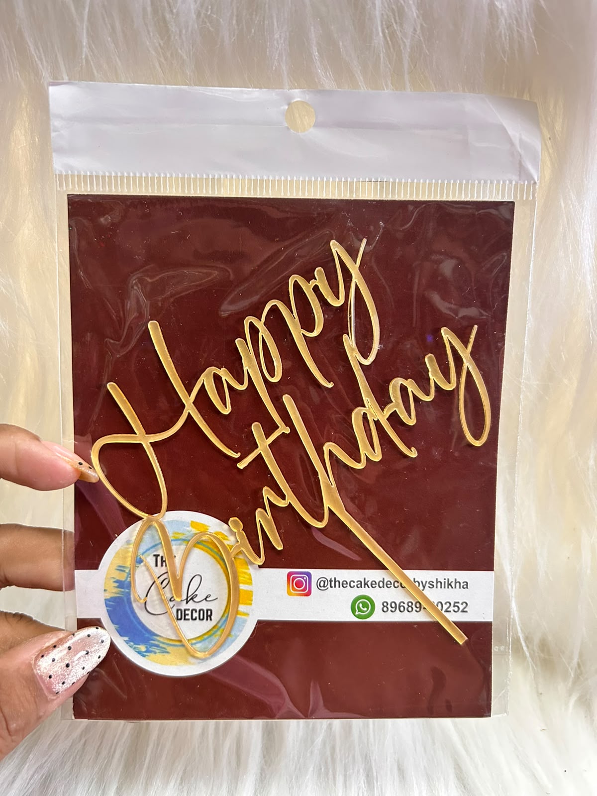 Happy Birthday / Anniversary Acrylic Cake Topper – 5 inch