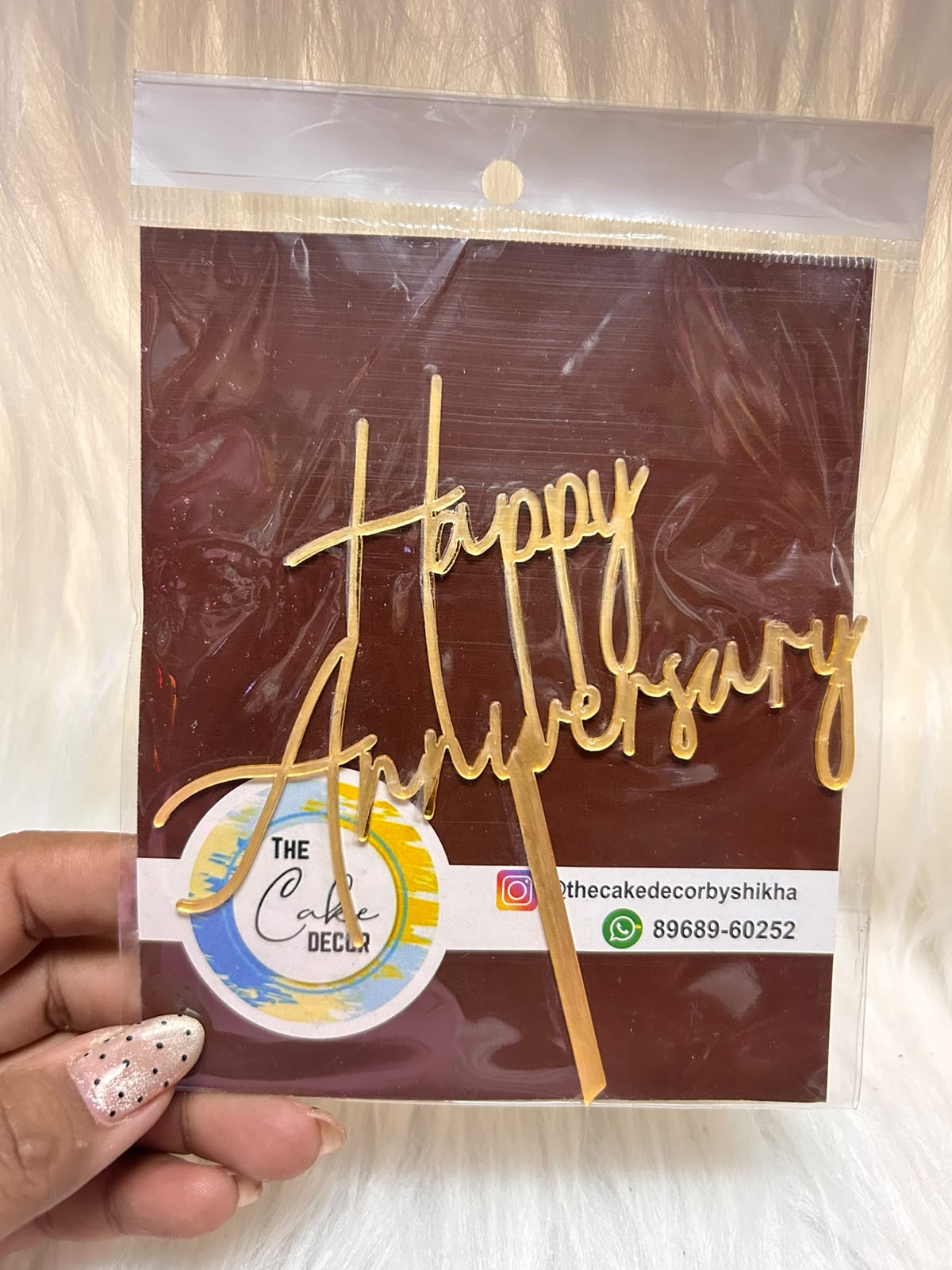 Happy Birthday / Anniversary Acrylic Cake Topper – 5 inch