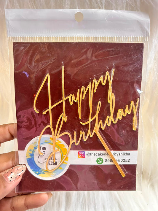 Happy Birthday / Anniversary Acrylic Cake Topper – 5 inch