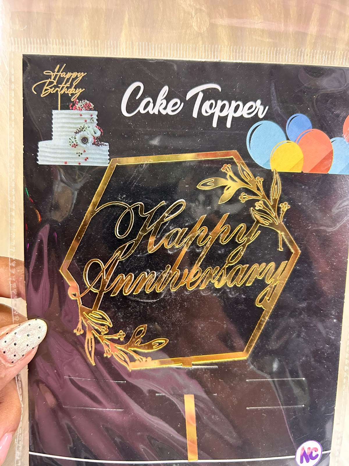 Happy Birthday / Anniversary Acrylic Cake Topper – 5 inch