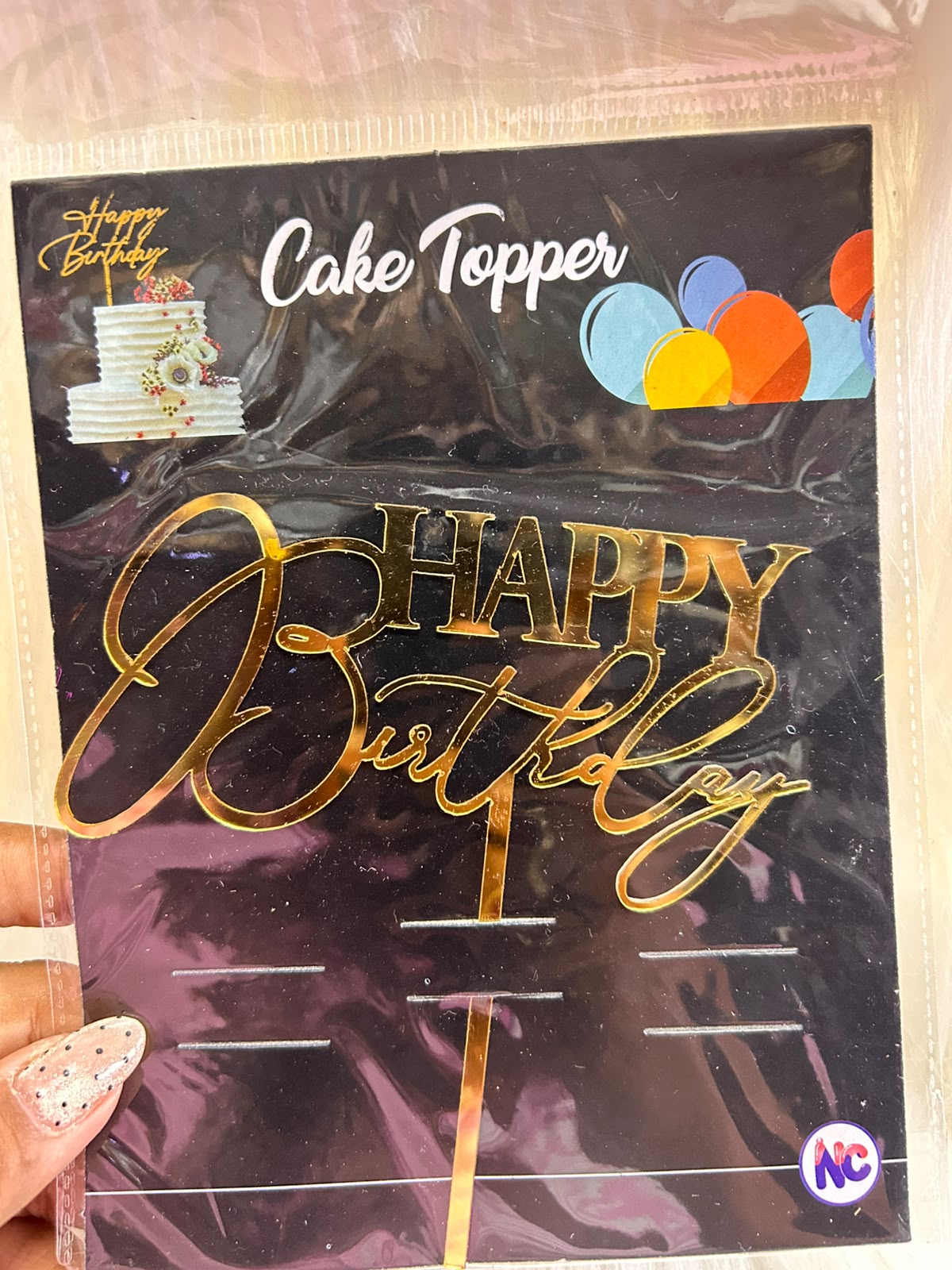Happy Birthday / Anniversary Acrylic Cake Topper – 5 inch