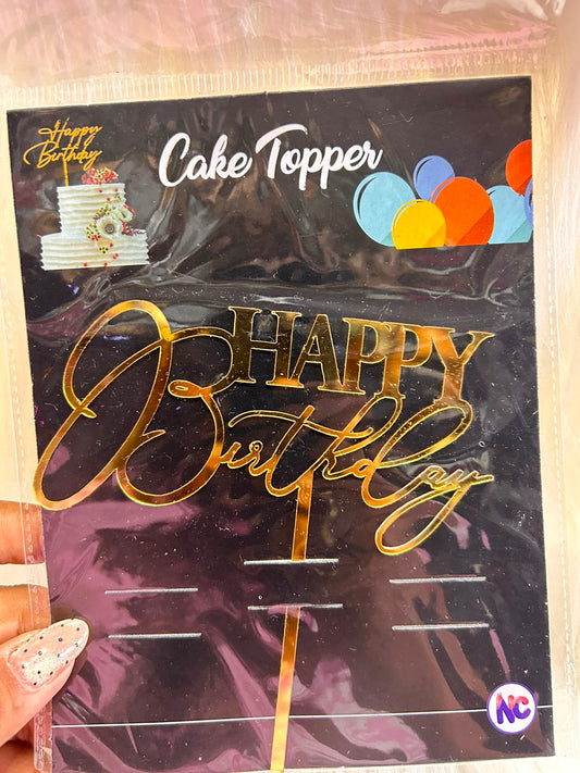 Happy Birthday / Anniversary Acrylic Cake Topper – 5 inch