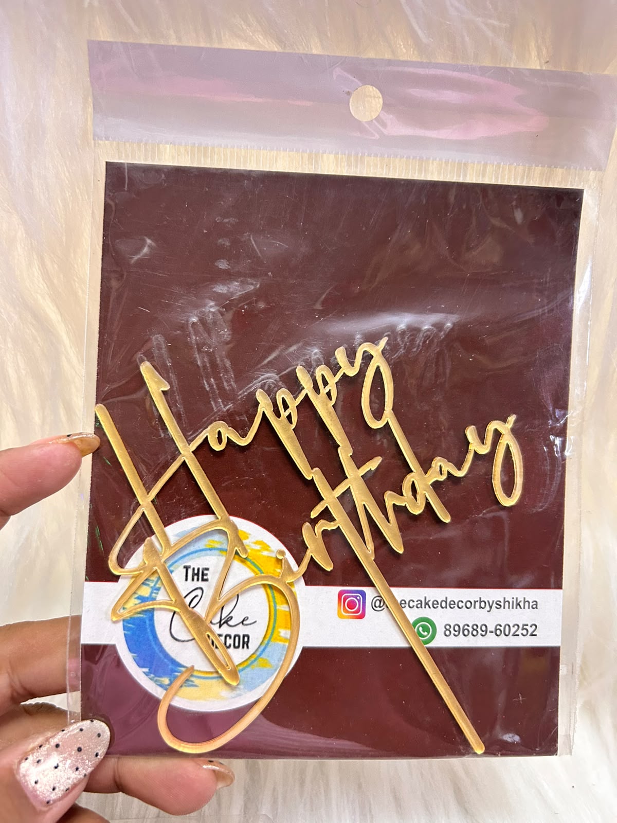 Happy Birthday / Anniversary Acrylic Cake Topper – 5 inch