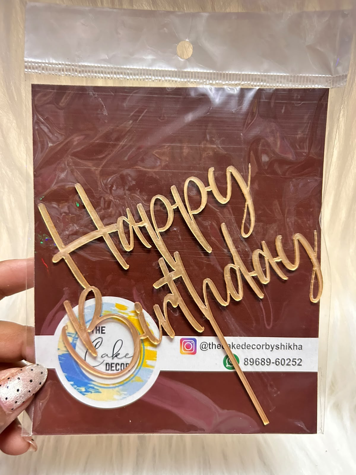 Happy Birthday / Anniversary Acrylic Cake Topper – 5 inch