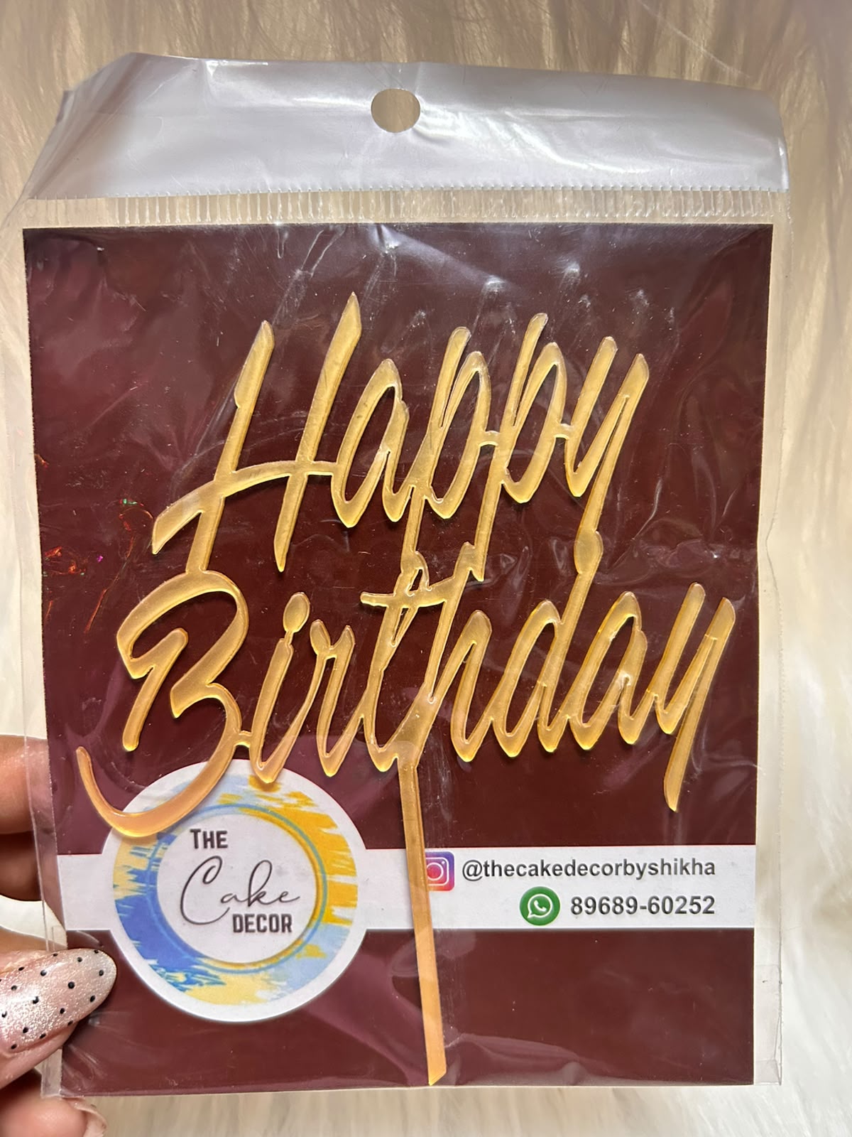 Happy Birthday / Anniversary Acrylic Cake Topper – 5 inch