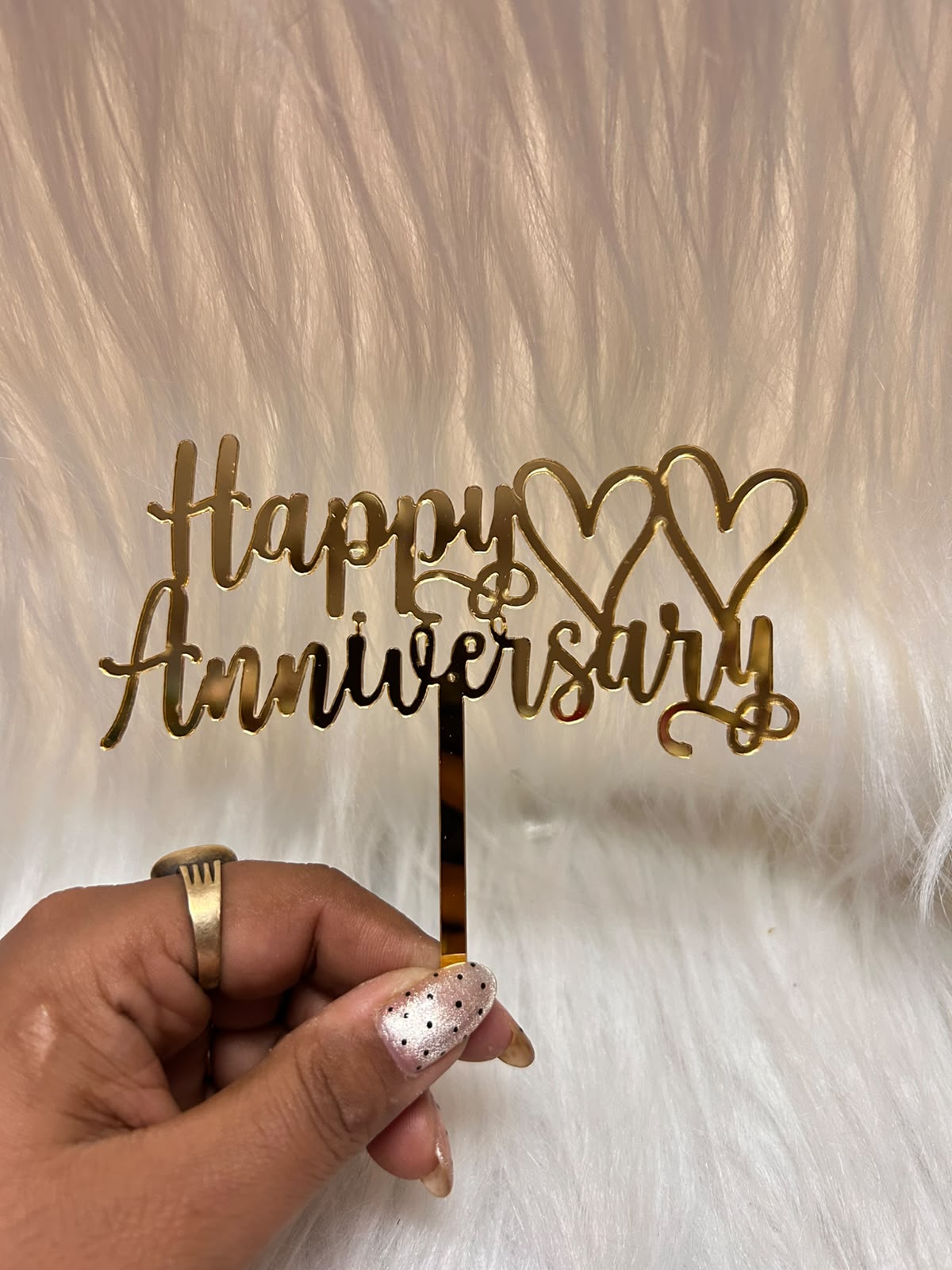Happy Birthday / Anniversary Acrylic Cake Topper – 5 inch