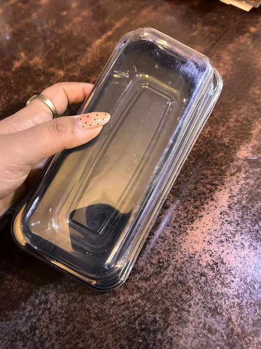 Long Loaf Packing Box - Black Base with Clear Dome Lid