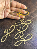 Infinity Heart Gold Acrylic Cake Topper - Pack of 5