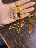 Gold Mirror Acrylic Crescent Moon Cutout Cake Topper - Pack of 10