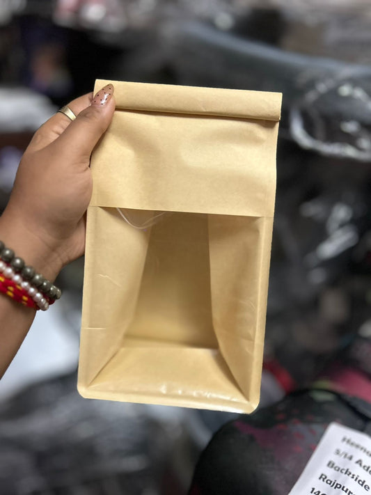 Kraft Paper Bakery Bag with Window and Tin Tie - 5 x 3.5 x 11 inch