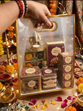 Imported Transparent PVC Hamper Bag with Golden Frame - 10 x 7 x 4 inch