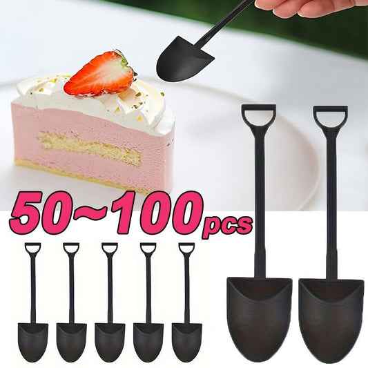 Mini Shovel Dessert Spoons - PP Plastic (Pack of 50)