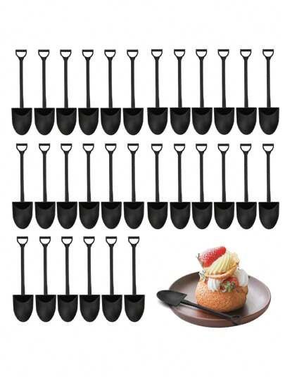 Mini Shovel Dessert Spoons - PP Plastic (Pack of 50)
