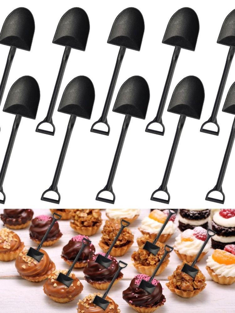 Mini Shovel Dessert Spoons - PP Plastic (Pack of 50)