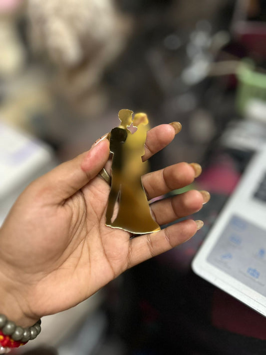 Gold Couple Cake Topper - Couple Theme, 3.5 to 4 inch (Pack of 4)