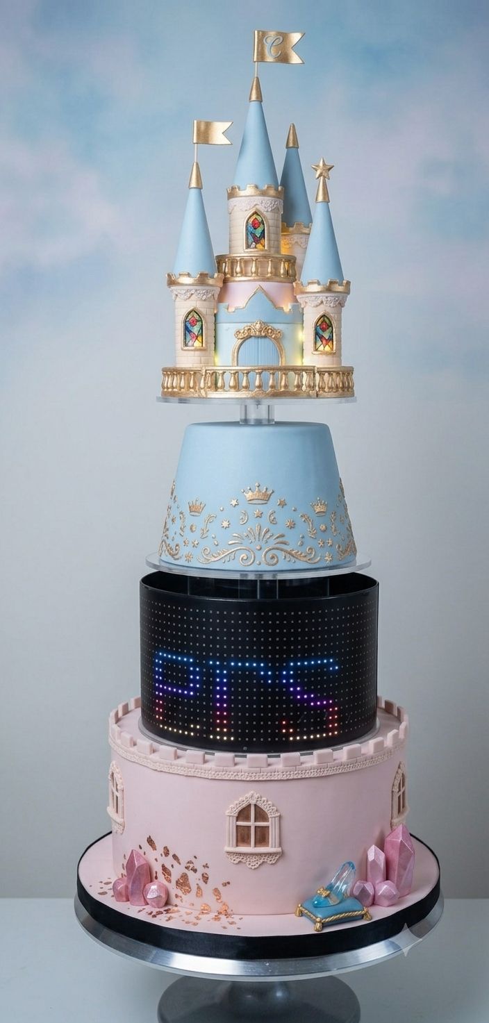 Flexible RGB LED Matrix Panel Cake Spacer - Bluetooth App Controlled, USB 5V