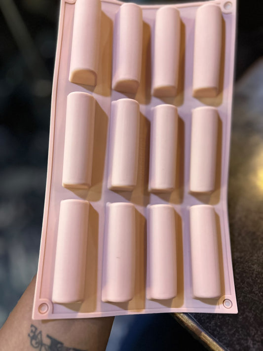 Cylinder Silicone Mould - 12 Cavity, 3 x 1 inch