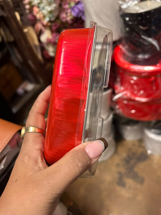 Red Oval Foil Bake and Serve Tub with Transparent Lid - 350 ml