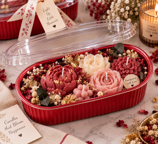 Red Oval Foil Bake and Serve Tub with Transparent Lid - 350 ml