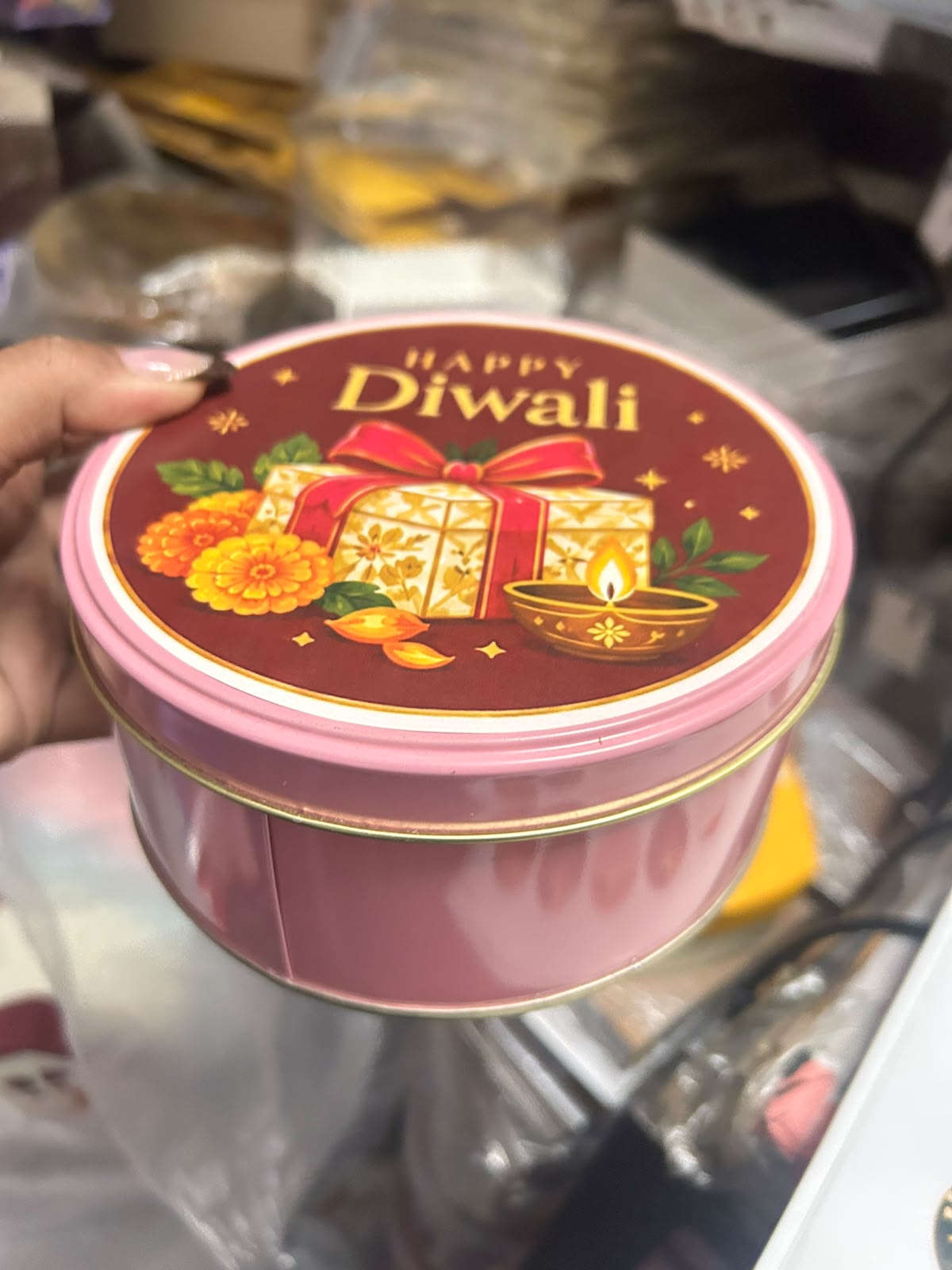 Happy Diwali Die Cut Round Sticker Sheet - 6 Big (5 inch) + 6 Small (1.5 inch)
