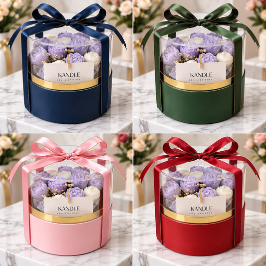 Flat Round Acrylic Hamper Box with Gold Rim - 5 x 5 inch