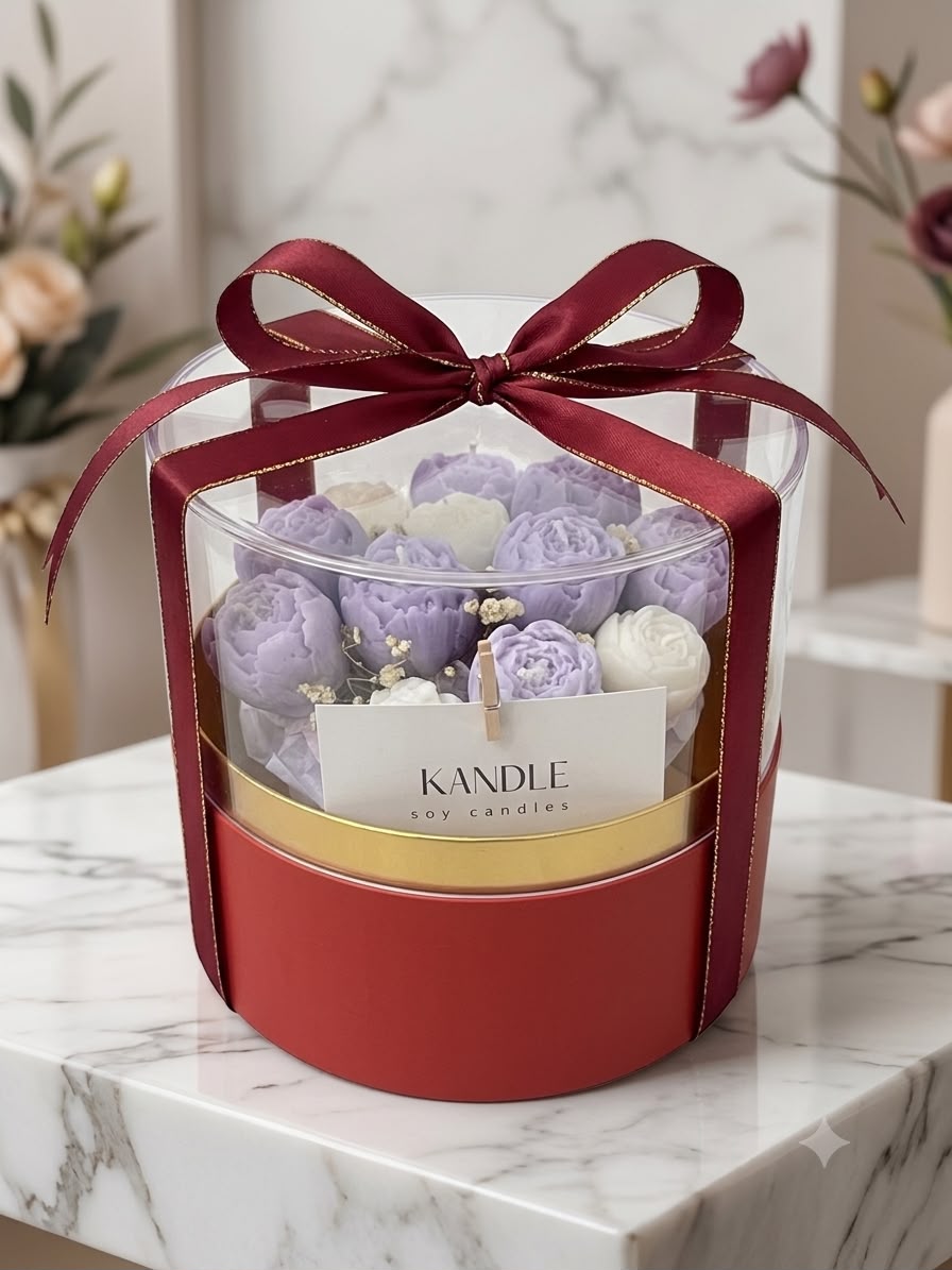Flat Round Acrylic Hamper Box with Gold Rim - 5 x 5 inch