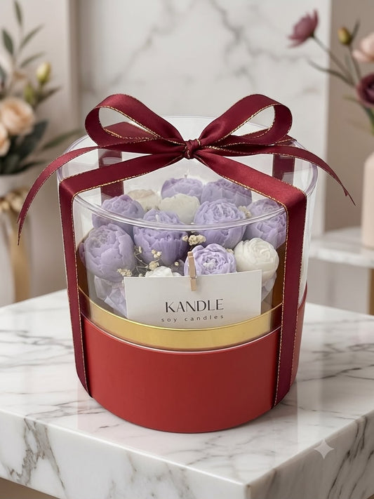 Flat Round Acrylic Hamper Box with Gold Rim - 5 x 5 inch