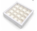 16 Cavity Chocolate Box - 6 x 6 x 1.5 inch White (Pack of 10)