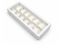 12 Cavity Chocolate Box - 9 x 3 x 1.5 inch White (Pack of 10)