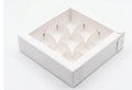 Premium 9 Compartment Chocolate Box - 5 x 5 x 1.5 inch White (Pack of 10)