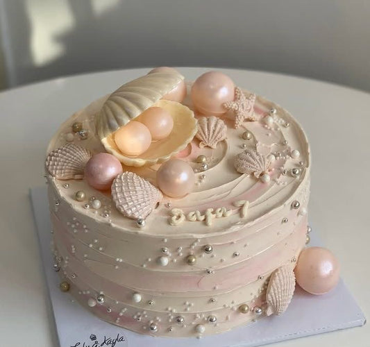 Pearl Shell Cake Topper - Openable Seashell Box 4.5 x 3.5 inch
