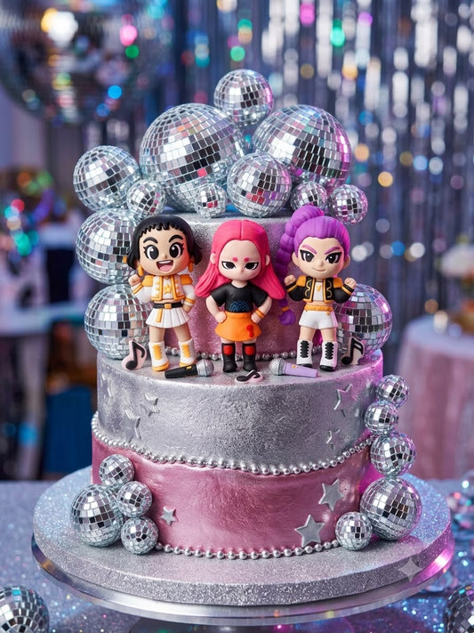 K-Pop Girl Band Cake Topper Toys - Set of 3 (3 inch)