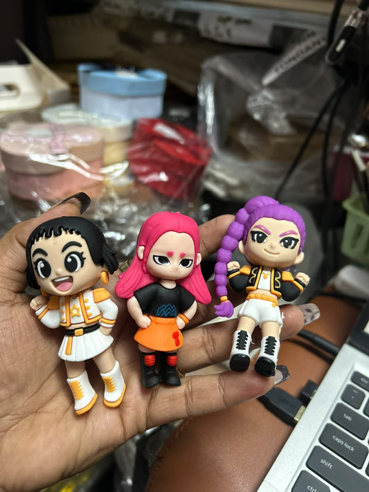 K-Pop Girl Band Cake Topper Toys - Set of 3 (3 inch)