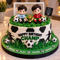Football Player Cake Topper Toys - Set of 2 (No. 10 & No. 7, 3 inch)