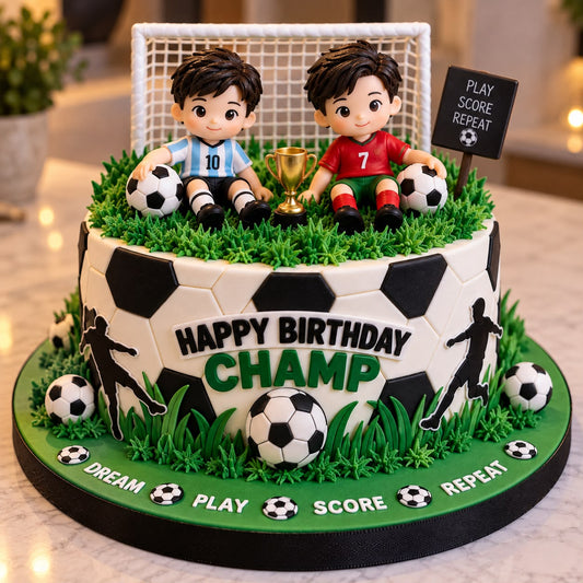 Football Player Cake Topper Toys - Set of 2 (No. 10 & No. 7, 3 inch)