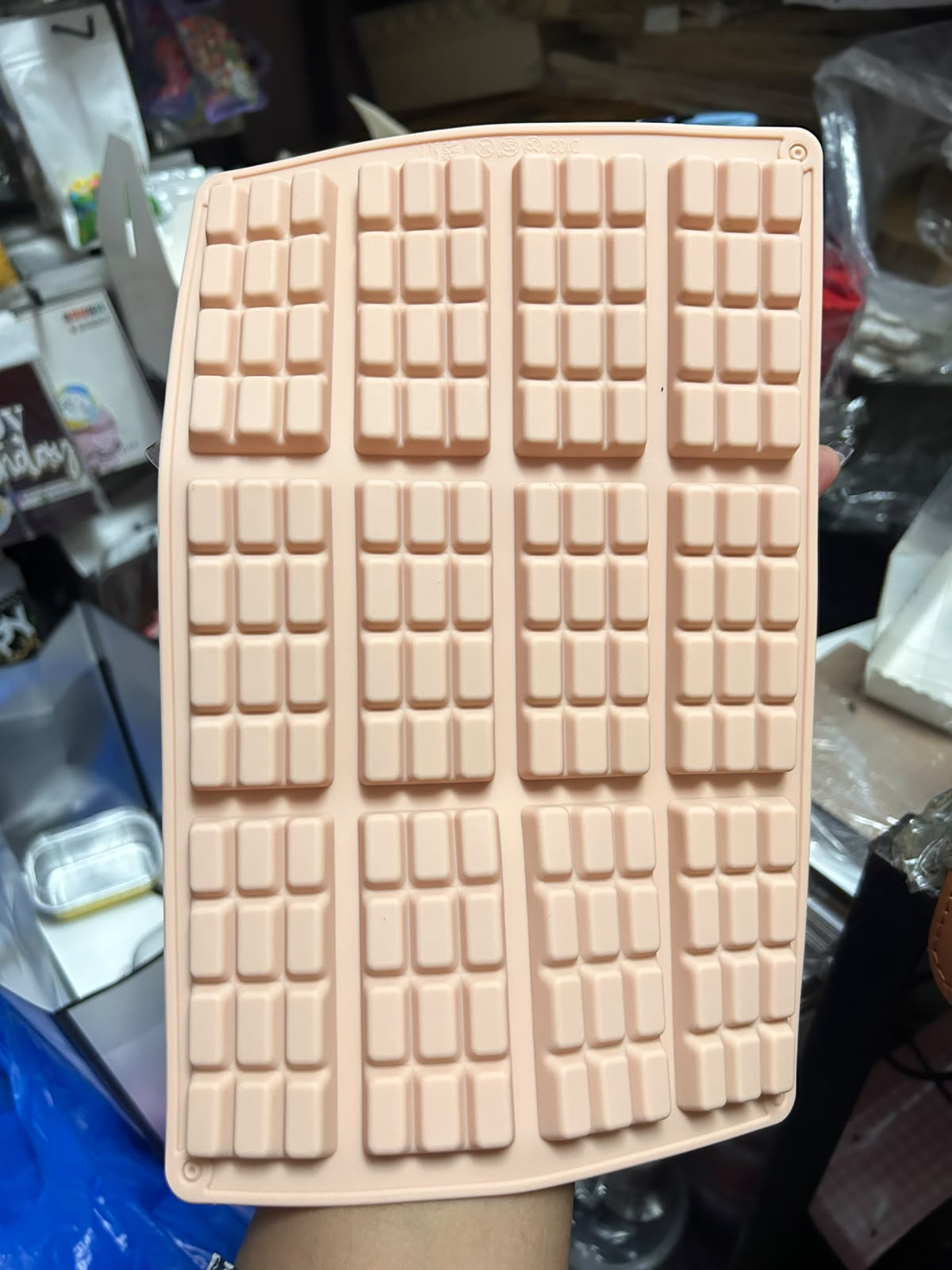 12 Cavity Classic Chocolate Bar Silicone Mould - 3 x 2 inch