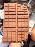 6 Cavity Square Chocolate Bar Silicone Mould - 3 x 3 inch