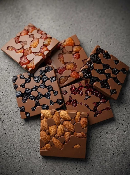6 Cavity Square Chocolate Bar Silicone Mould - 3 x 3 inch