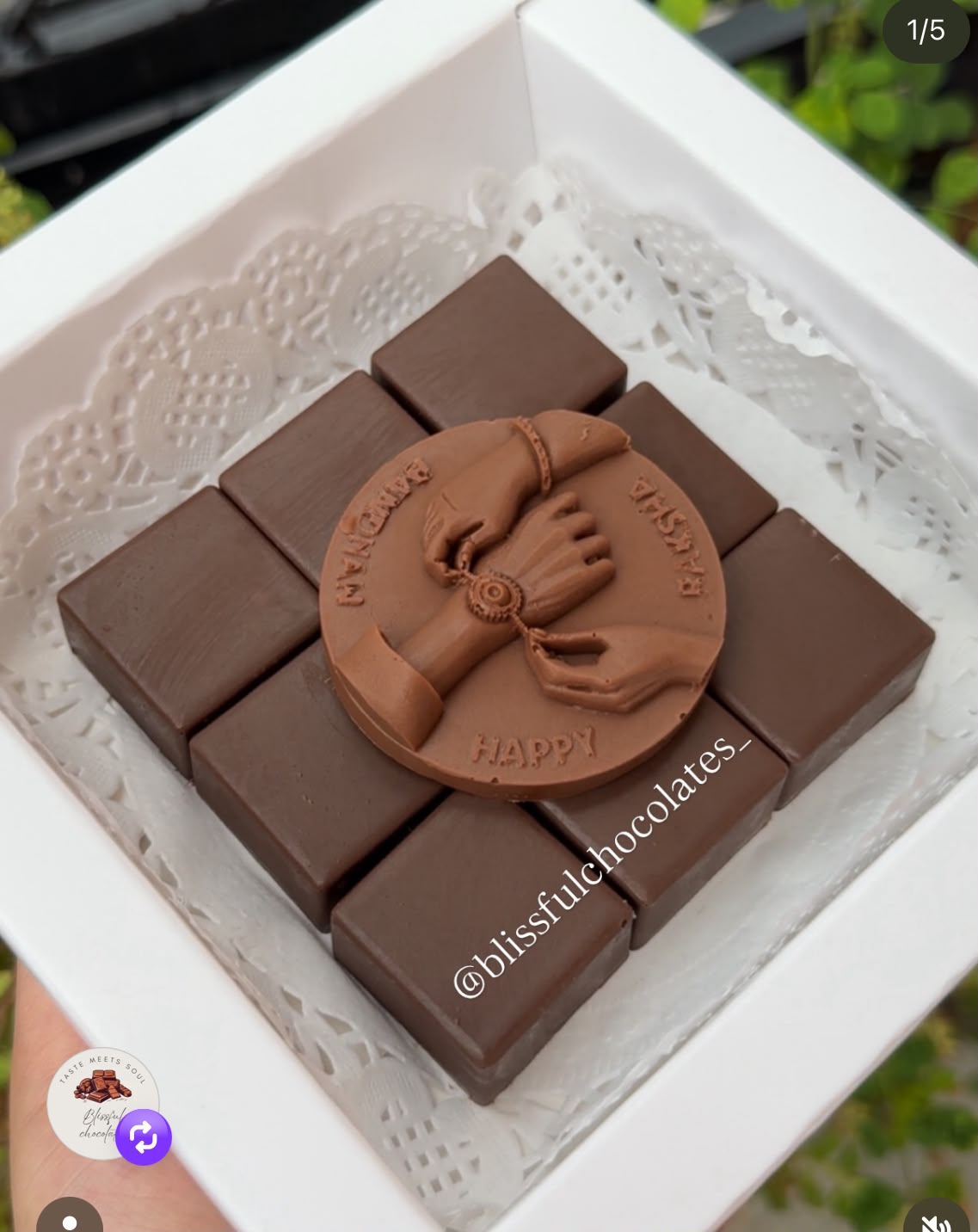 6 Cavity Square Chocolate Bar Silicone Mould - 3 x 3 inch