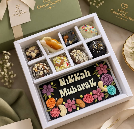 Bar and 8 Cavity Chocolate Box - 7 x 7 inch (Pack of 10)