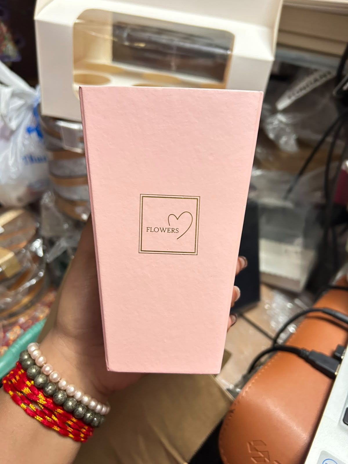 Flowers Heart Logo Rigid Flower Tub - 5.5 x 4.5 inch