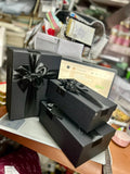 Gentleman Hamper Box - Black Rigid Gift Box Set of 3 with Satin Bow