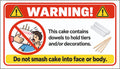 Warning Sticker Do Not Smash Cake  - 23 Stickers per Sheet