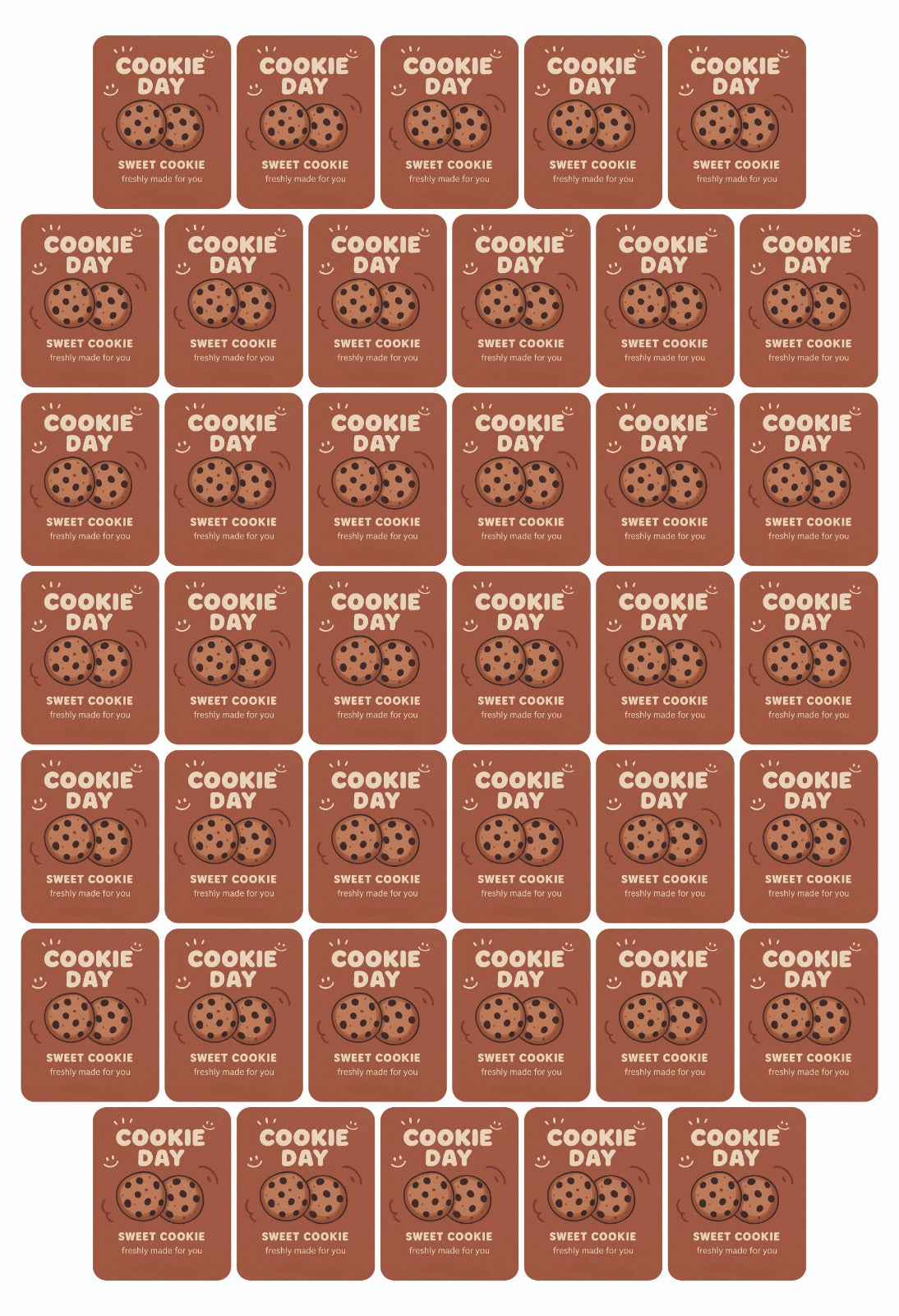 Cookie Day Sweet Cookie Sticker - 40 Stickers per Sheet